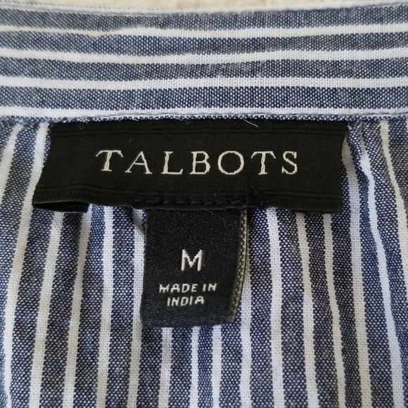 Talbots Gray and White Striped Top in Size Medium - Picture 2 of 8